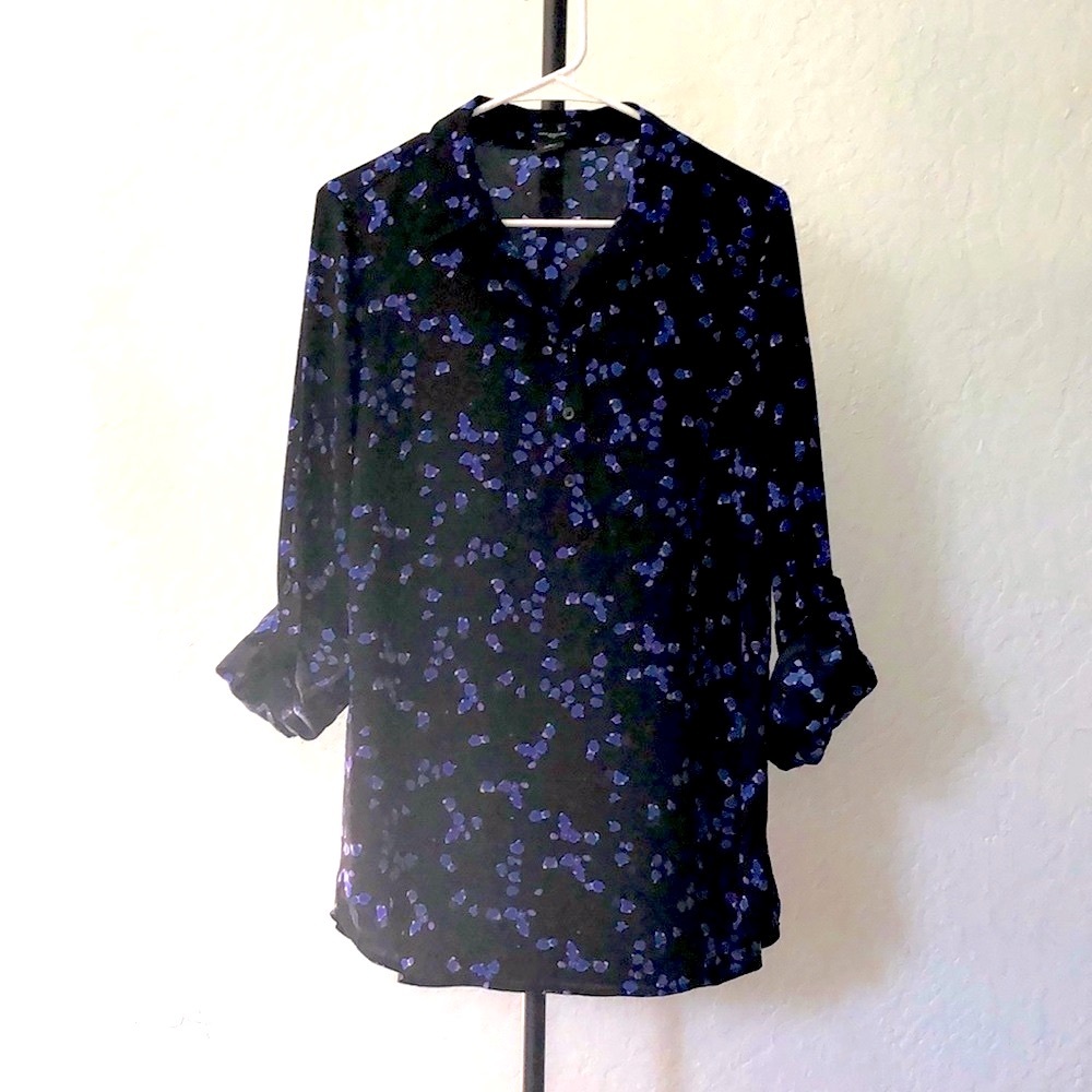 Ann Taylor soft black purple Blouse